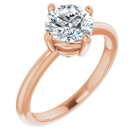 3.0Carat -9.0mm Kite-Set Round Moissanite Solitaire Ring - Picture 2 of 15